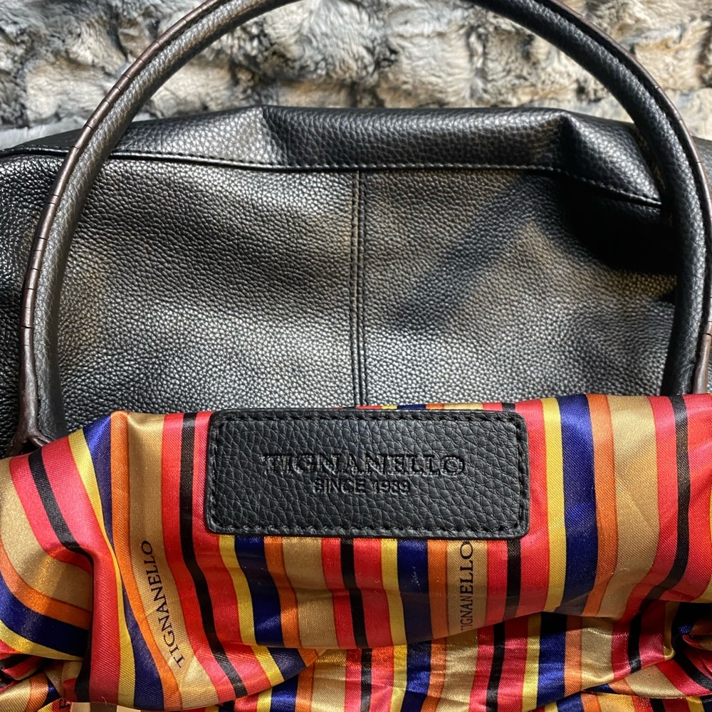 Tignanello Black Leather Bag